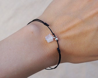 Moonstone bracelet / white stone gold bracelet / minimal stone bracelet / Black stone bracelet / Rainbow Moonstone bracelet