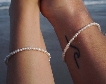 Freshwater Pearl bracelet / small pearl bracelet / ocean bracelet / white pearl bracelet / white bead bracelet