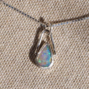 Pipe Opal Sterling Silver Pendant Necklace - Handmade