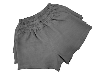 Linen Boxer Shorts - Charcoal Gray Big Men Boxer Underwear Multipack - Sustainable Nightwear Boyshorts