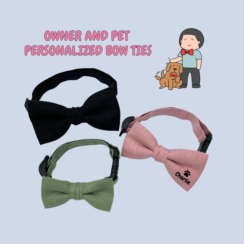 matching bow ties for dog and owner