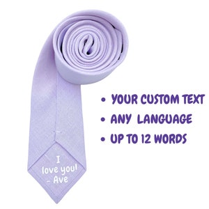 Personalized Linen Tie: Father of Bride Gift, Custom Groomsmen Tie