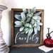 Farmhouse Framed FAMILY Sign with Lambs Ear Wreath. Farmhouse Year Round Everyday Wreath Perfect for Apartment Decor or Fireplace Mantel. 