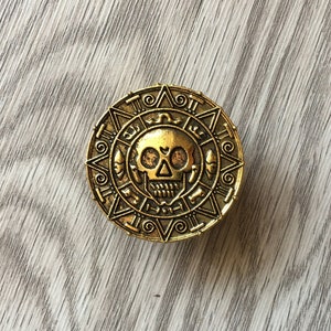 Skull Drawer Knobs in  - Round Pirate Cabinet Knobs in Brass for Pirate Room Decor - Boy Dresser Knobs