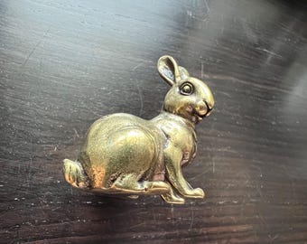 Par de pomos de latón con forma de conejo para cómoda, bronce vintage, decoración para habitación de niña.