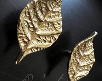 Bouton de tiroir à feuilles en laiton : poignée pour armoire, commode et meuble