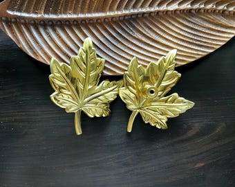 Leaf Brass Cabinet Knob: Dresser Pull, Furniture Knob