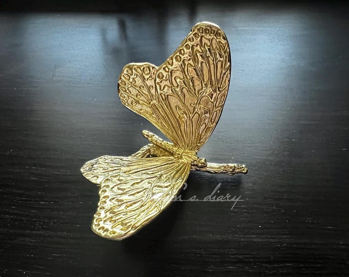 Solid Brass Butterfly Drawer Knob: Dresser, Kitchen Cabinet Pull - Etsy