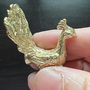 Gold Brass Peacock Knob: Unique Cabinet Drawer Pull