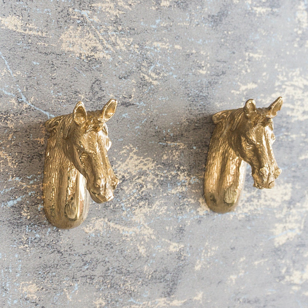 Brass Horse Knobs Pulls Animal Knobs Decor Dresser Knob Handle Unique