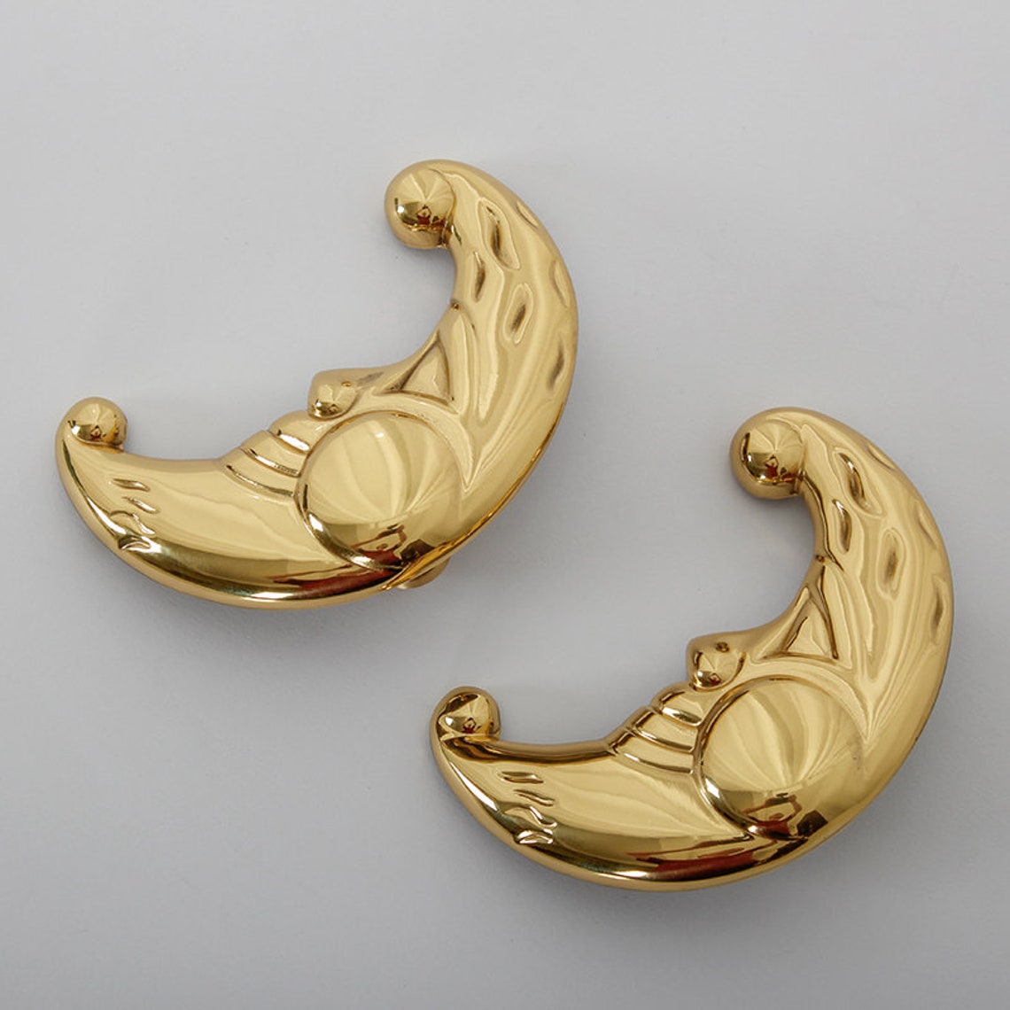 Sun Moon Brass Knobs Kitchen Pulls and Knobs Handles Etsy