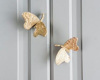 Brass Drawer Knobs Pulls Butterfly Dresser Knobs Kitchen Cabinet Pulls Handle Door Knob Pulls Decor Furniture Hardware,CP-0273