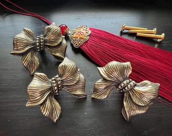 Tirador de latón con forma de pajarita: Tirador de cajón de cómoda de bronce vintage