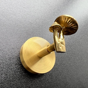 Messing paddenstoelknoophaak: Scandinavisch wanddecor