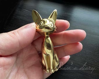 Tirador de armario de latón con forma de gato: Tirador de cajón de estilo nórdico