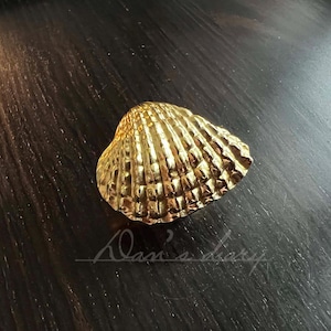 May include: A gold-colored seashell shaped door or cabinet knob.
