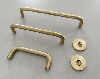 Messing gebürsteter Möbelknauf: Moderner Schrankgriff - Gold Hardwares