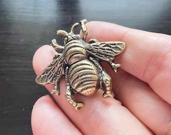 Antique Bronze Bee Knob: Brass Cabinet Drawer Pull