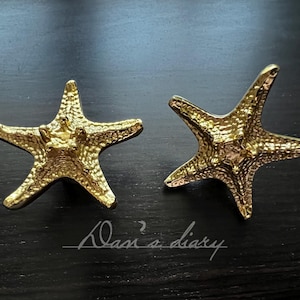 Solid Brass Starfish Knobs: Modern Cabinet Drawer Pulls