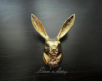Solid Brass Rabbit Drawer Knobs: Modern Gold Decor, CP-0799