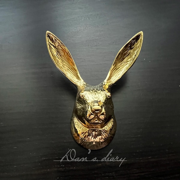 Solid Brass Rabbit Drawer Knobs: Modern Gold Decor, CP-0799