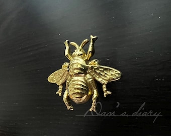 Bouton de tiroir Abeille en laiton massif : poignée d'armoire pour animaux