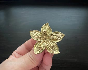 Tiradores de latón con forma de flor: Herrajes dorados para armarios