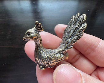 Peacock Brass Knob: Antique Bronze Dresser Drawer Pull