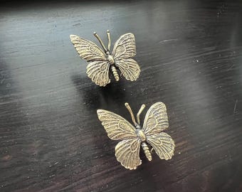 Butterfly Brass Knob: Antique Bronze Cabinet Drawer Pull