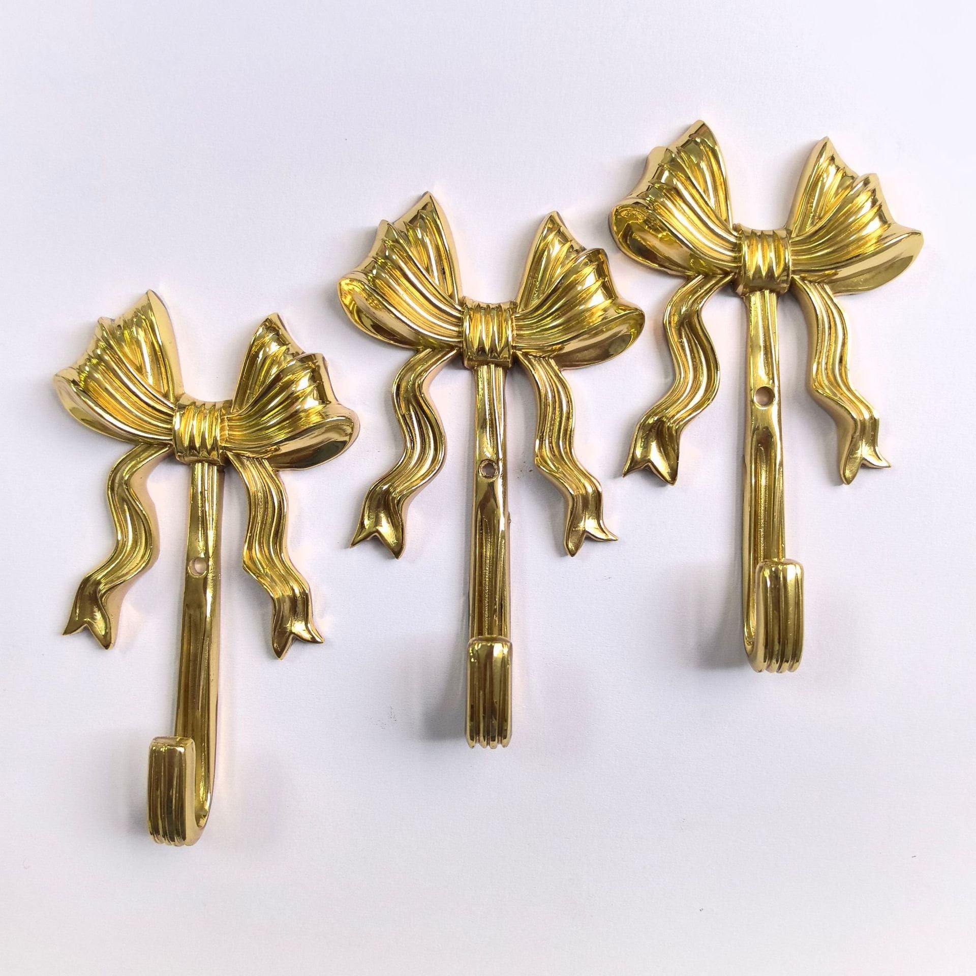 Bow Brass Wall Hook: Decorative Coat, Key, Towel Hanger