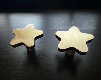 Brass Star Drawer Knob: Dresser Pull, Nursery Room knob