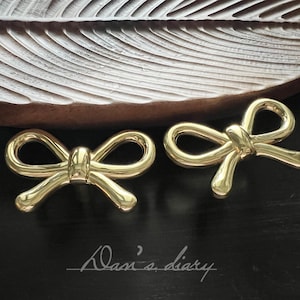 Brass Bow Knob: Dresser Pull Nursery Room knob
