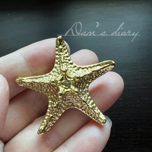 May include: A gold-coloured starfish charm with a textured surface.