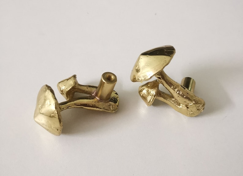 Solid Brass Mushroom Cabinet Knob: Dresser Pull, Nursery Room knob image 5