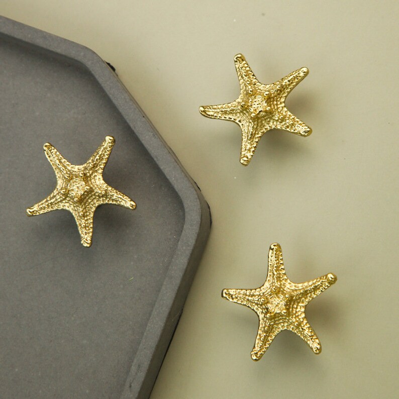 Solid Brass Starfish Knobs Dresser Knob Pull Cupboard Knob Drawer Pulls Knobs Wardrobe Knob Kitchen Cabinet Knobs Modern,CP-0267 image 10