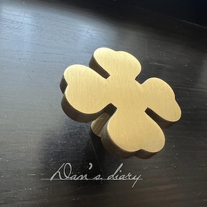 Brass Four Leaf Clover Cabinet Knob - Lucky Furniture Hardware