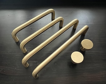 Messing gebürsteter Möbelknauf: Moderner Schrankgriff - Gold Hardwares
