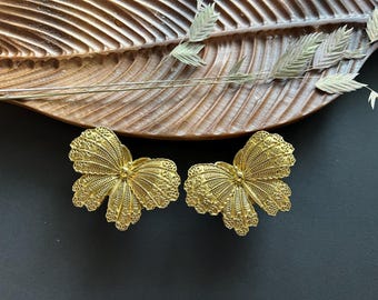 Brass Butterfly Drawer Knob: Dresser, Cabinet, or Door Pull (1.57"x2.28")