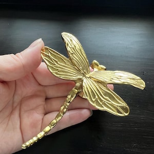 Solid Brass Dragonfly Knob: Exquisite Cabinet Drawer Pull
