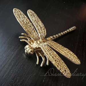 Dragonfly Brass Cabinet Knob: Nordic Style Drawer Pull