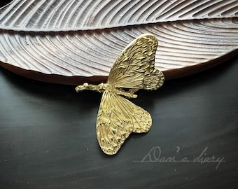 Brass Butterfly Knobs: Drawer knob, Dresser Pull