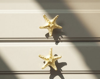 Solid Brass Starfish Knobs Dresser Knob Pull Cupboard Knob Drawer Pulls Knobs Wardrobe Knob Kitchen Cabinet Knobs Modern,CP-0267