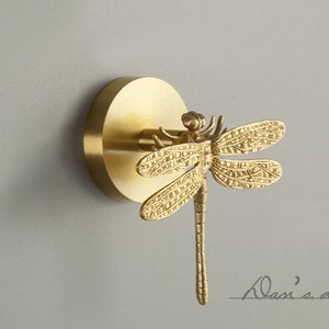Ganci con nodo a forma di libellula Ganci in ottone/ganci da parete nordici Ganci appendiabiti Ganci per asciugamani da bagno Ganci appendiabiti da parete per cucina, CP-0238