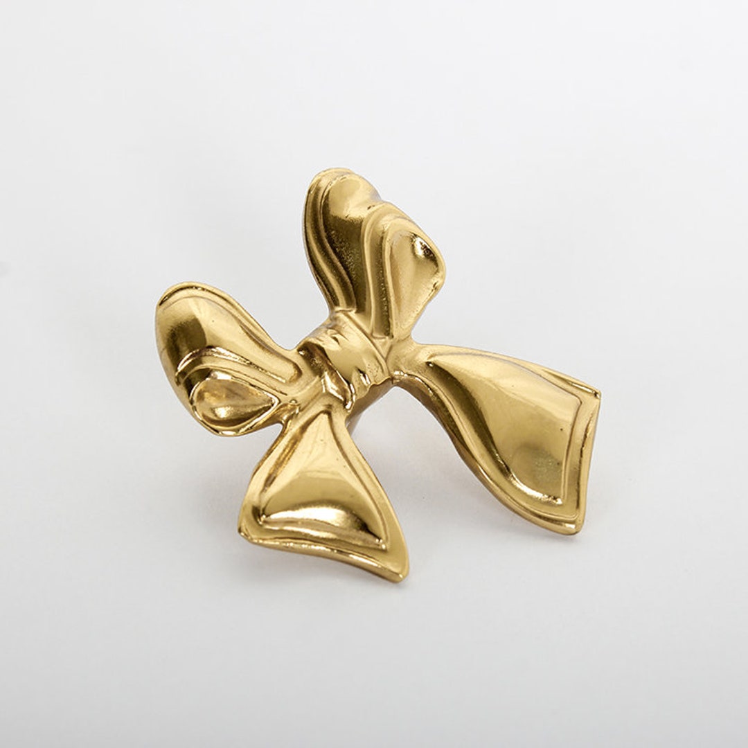 Modern Brass Bow Knobs Pulls Dresser Knob Pull Handles Gold Drawer Knob