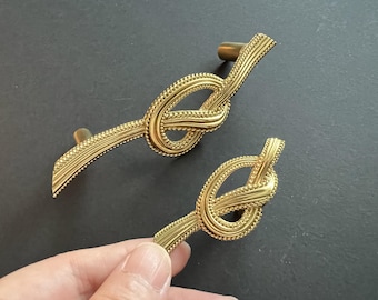 Solid Brass Knot Drawer Pulls: Cabinet Door Knobs