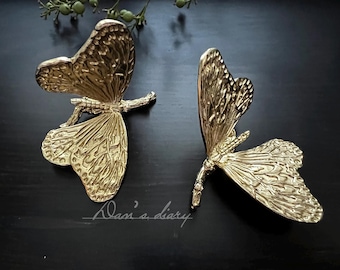 Brass Butterfly Cabinet Knob: Nordic Style Drawer Pull