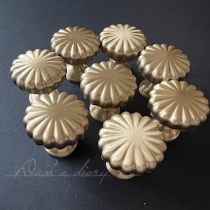 Solid Brass Pumpkin Drawer Knob: Cabinet & Furniture Hardware