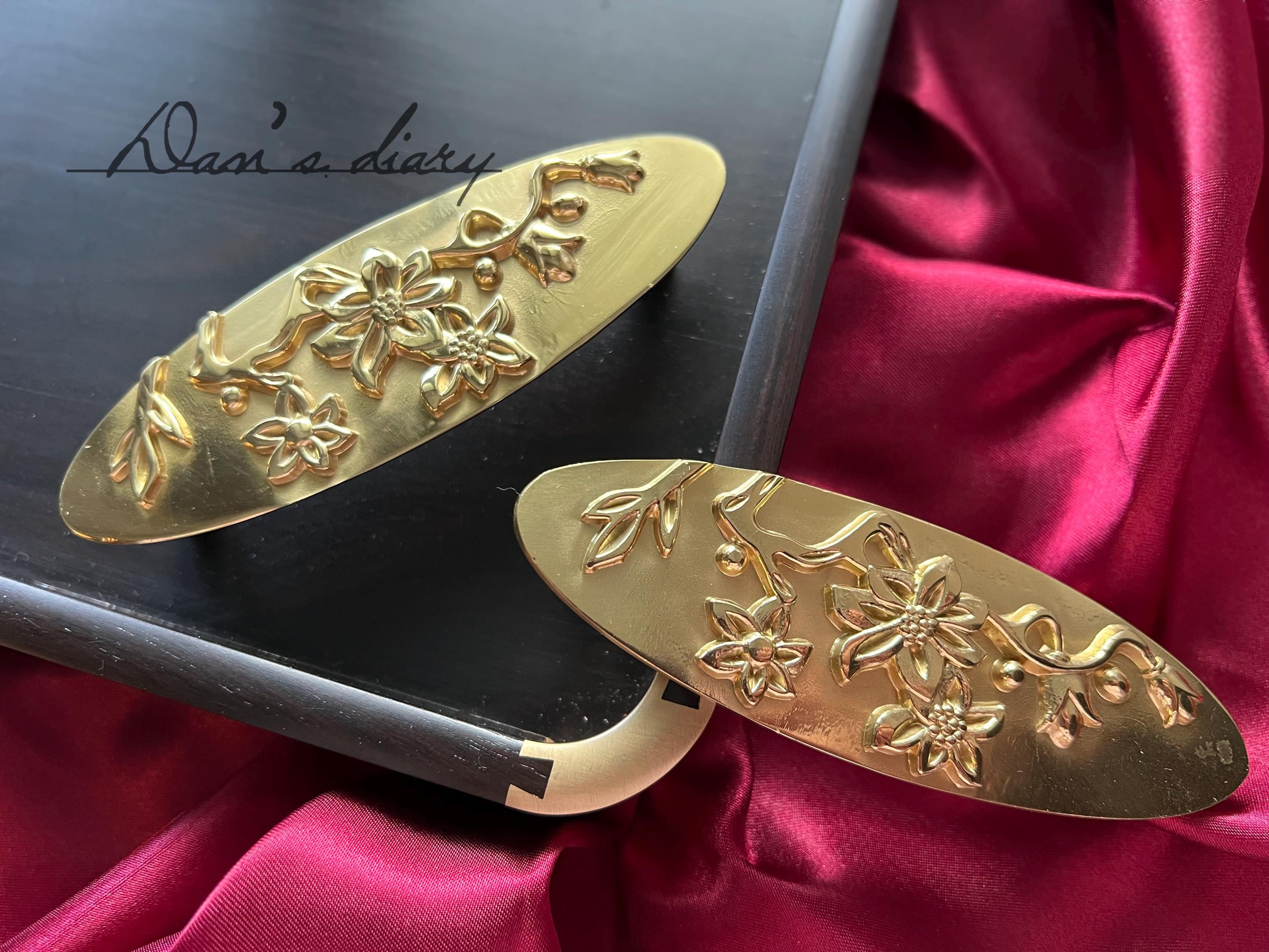 Floral Brass Cabinet Knob: Modern Gold Dresser Drawer Pull - Etsy