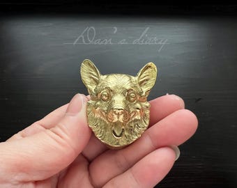 Pomello per cassetto in ottone a forma di cane: maniglia per armadietto a forma di animale, ferramenta per mobili