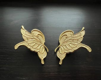 Brass Butterfly Cabinet Knob: Dresser Pull, Furniture Knob